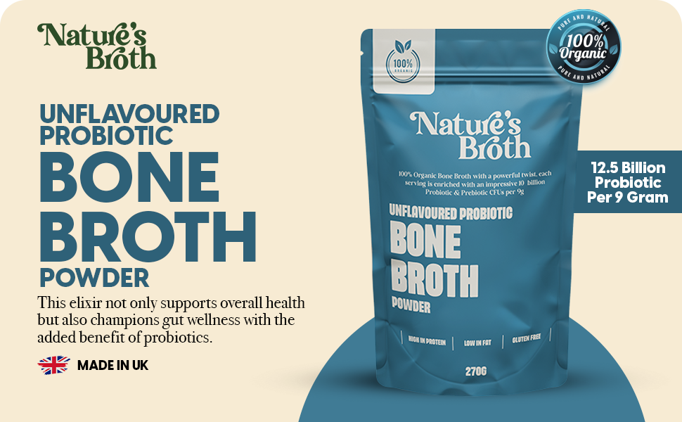 Organic Bone Broth Infused with Probiotics 270g
