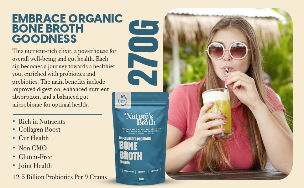 Organic Bone Broth Infused with Probiotics 270g