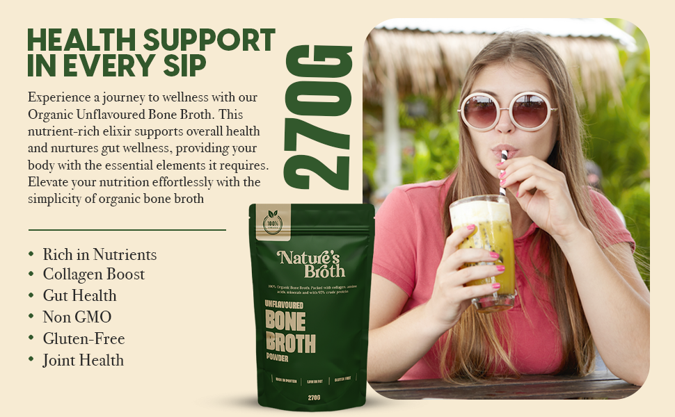 Organic Unflavoured Bone Broth 270g